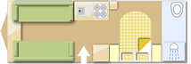 Coachman Laser Xcel 875 2024 caravans layout