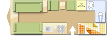 Coachman Vision 580 2019 5 berth Caravan layout