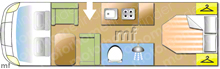 Carado V339 2024 Motorhome layout