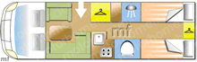 Hymer TRAMP CL678 2018 Motorhome layout