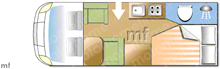 Eura Mobil T670 2009 Motorhome layout