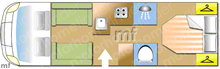 Bailey Adamo 75-4i 2025 Motorhome layout