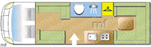 Mobilvetta K Yacht 80 Tekno Line 2021 Motorhome layout